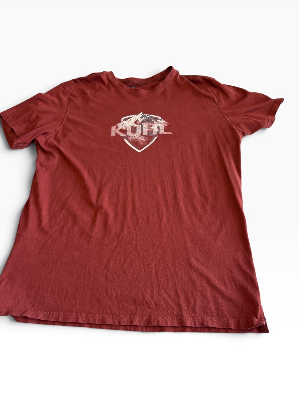 KÜHL Wildfibre Men’s XL Short Sleeve Shirt Rust Red Organic Cotton Outdoor